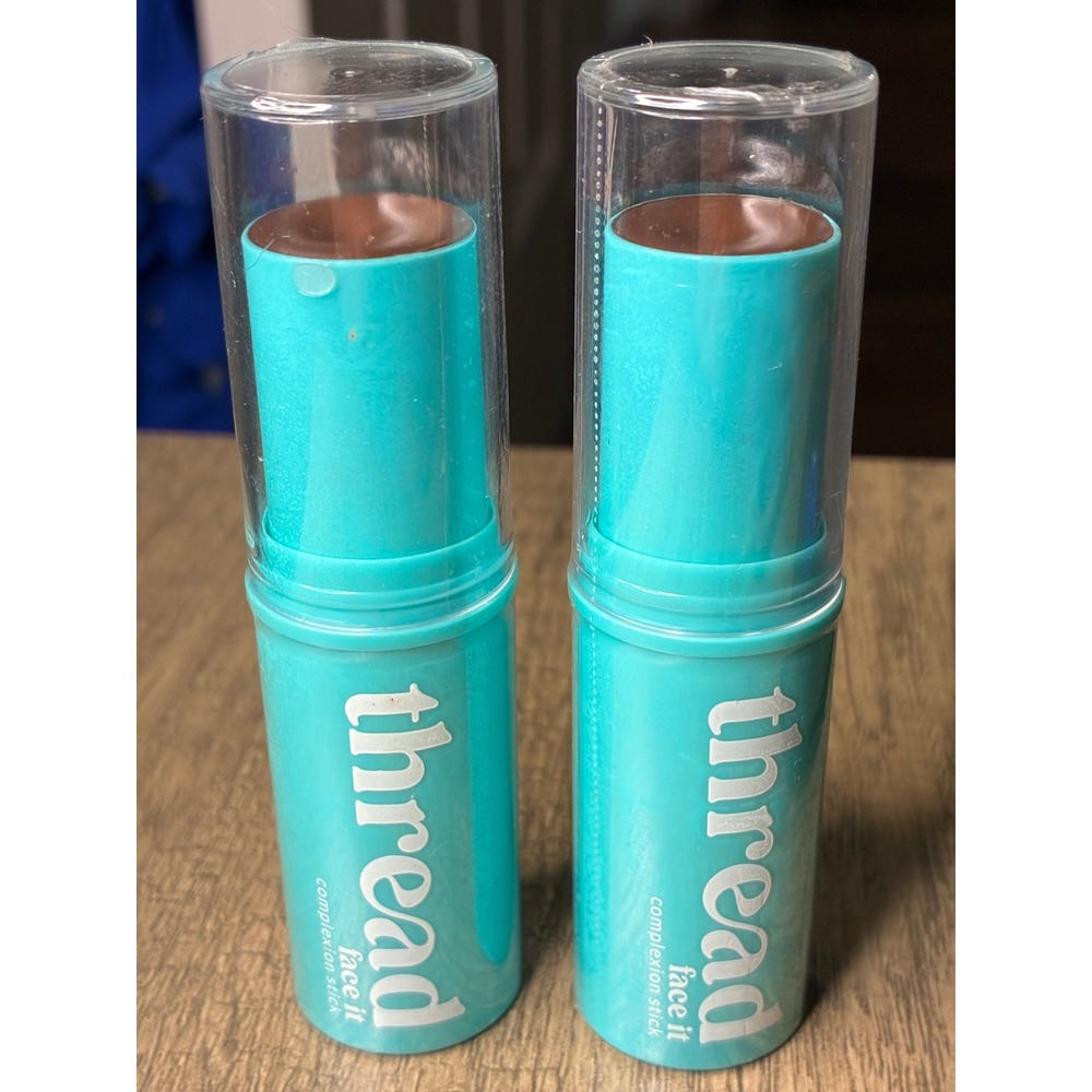 Set of 2 Thread Beauty Face It Complexion Stick 220 Deep Neutral Foundation New